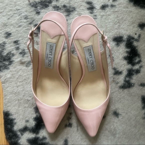 baby pink patent leather pointy toe jimmy choo kitten heels🎀 - Picture 1 of 5